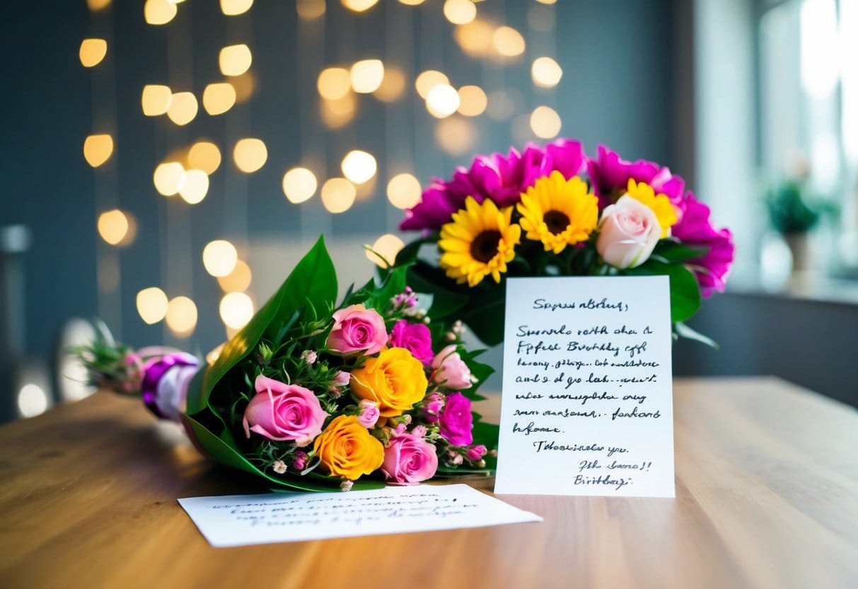 Surpris hende med den perfekte fødselsdagsgave en buket af hendes yndlingsblomster og et håndskrevet kærlighedsbrev